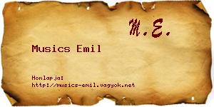 Musics Emil névjegykártya